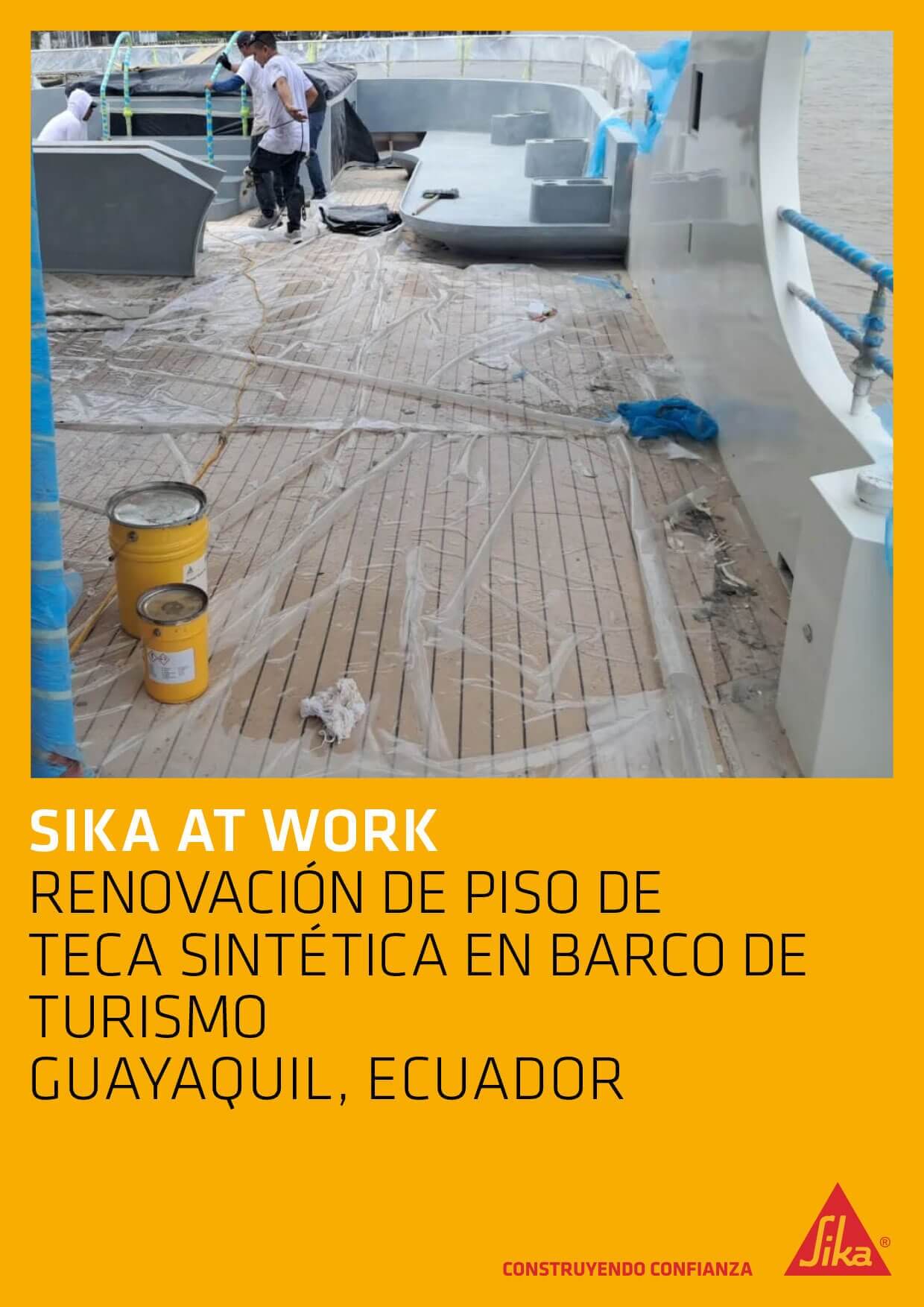 Renovación de Piso de Teca Sintética en Barco de Turismo – Guayaquil, Ecuador