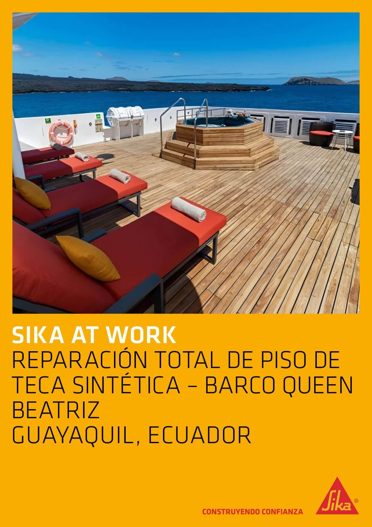 Reparación Total de Piso de Teca Sintética – Barco Queen Beatriz – Guayaquil, Ecuador