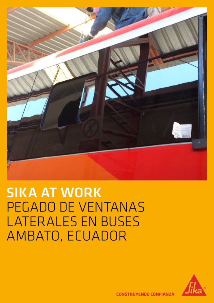 Pegado de Ventanas Laterales en Buses – Ambato, Ecuador