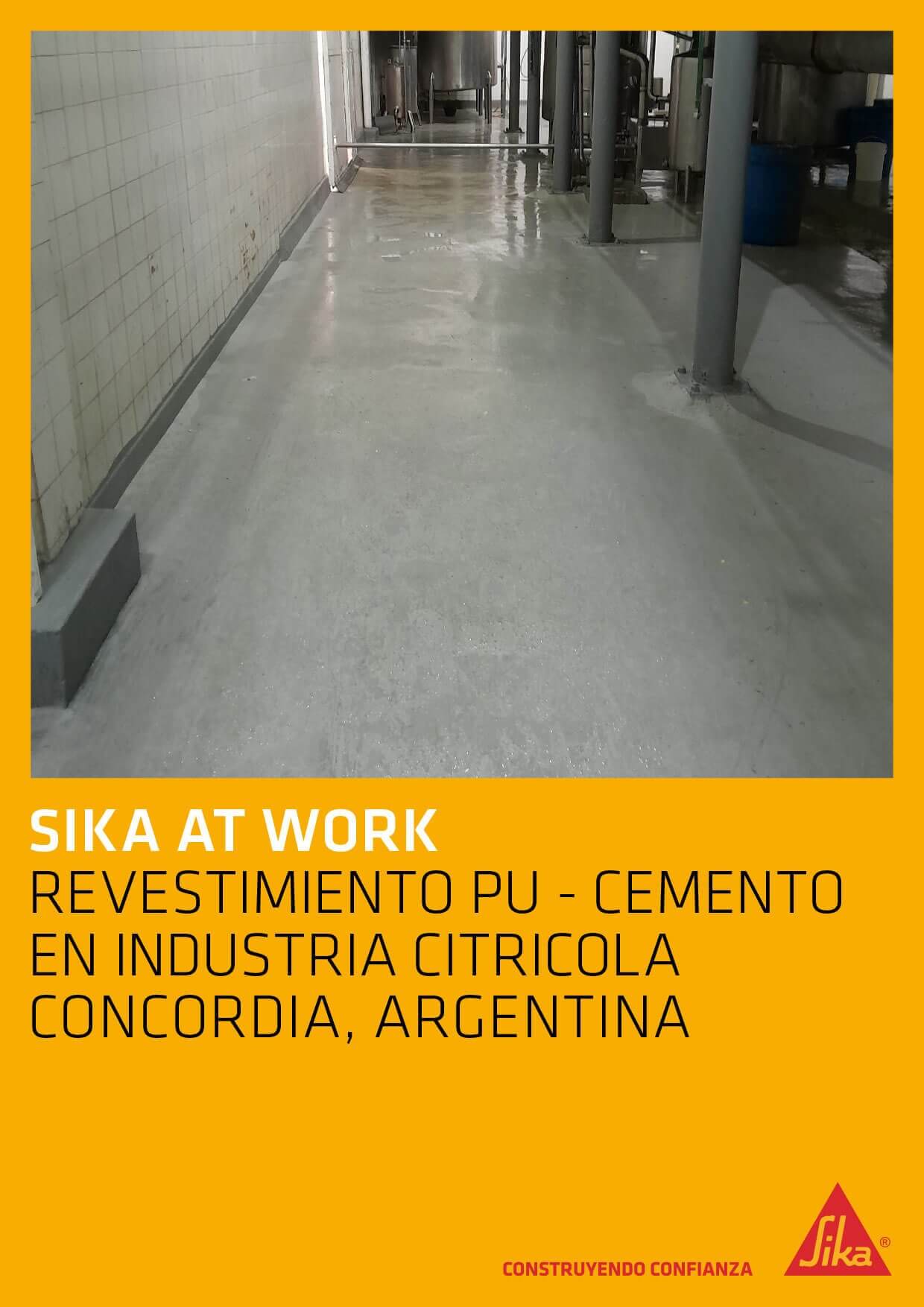 Revestimiento PU-Cemento en Industria Citrícola – Concordia, Argentina